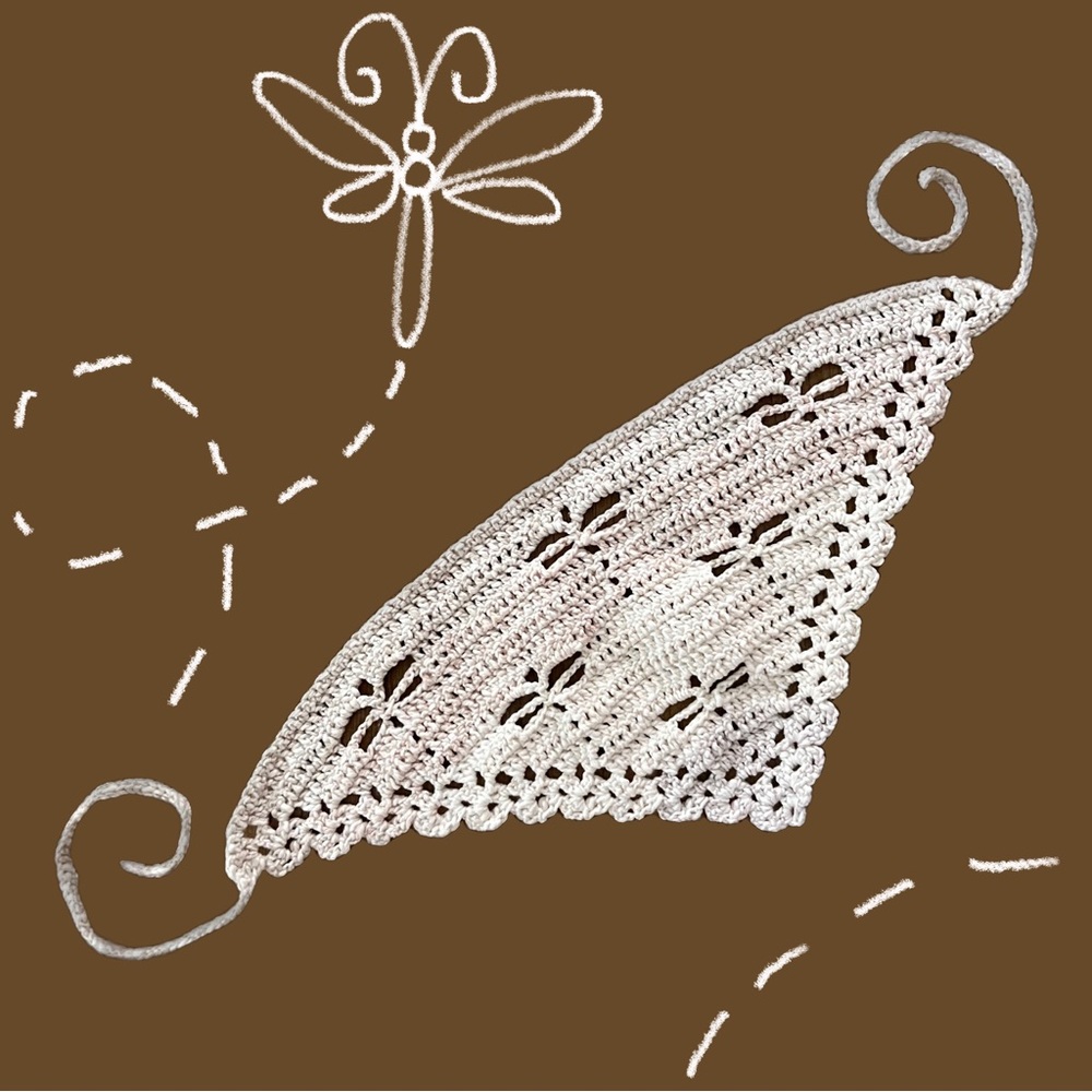 🌈 HANDMADE MADE TO ORDER DRAGONFLY CROCHET BANDANA